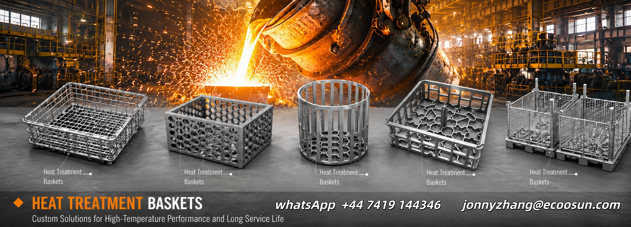 Heat treatment baskets for industrial furnace loading