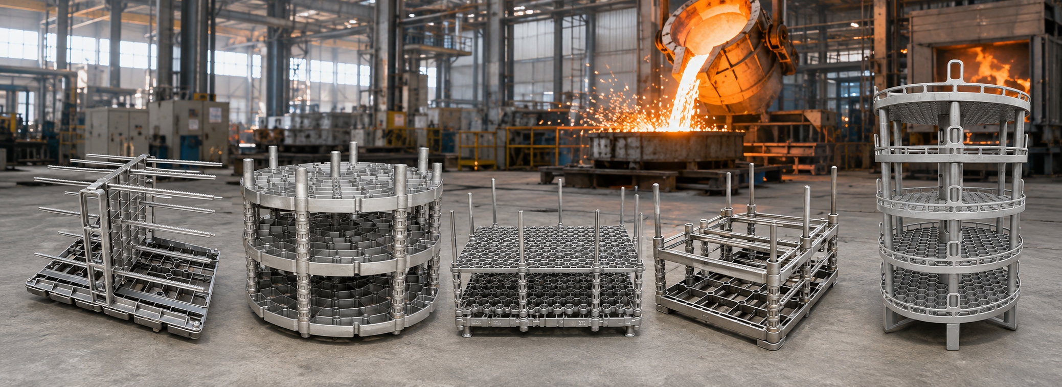 Heat treatment fixtures for industrial furnaces