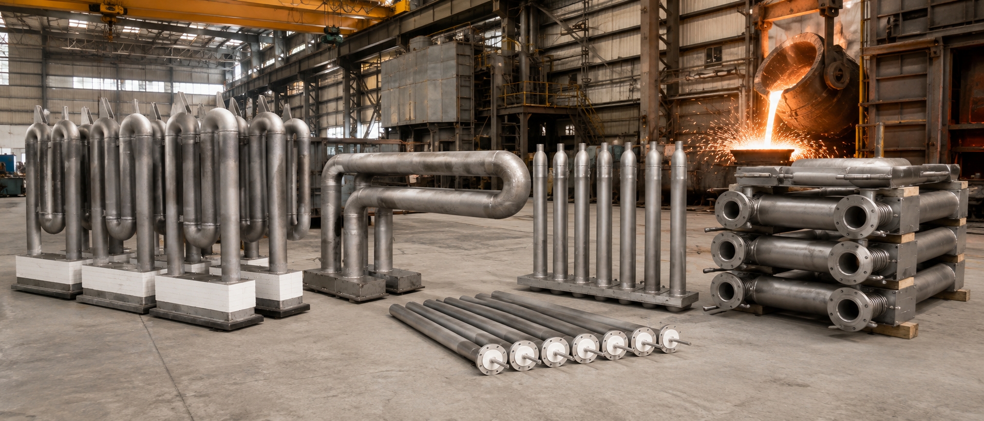 Radiant tubes for industrial heat treatment furnaces