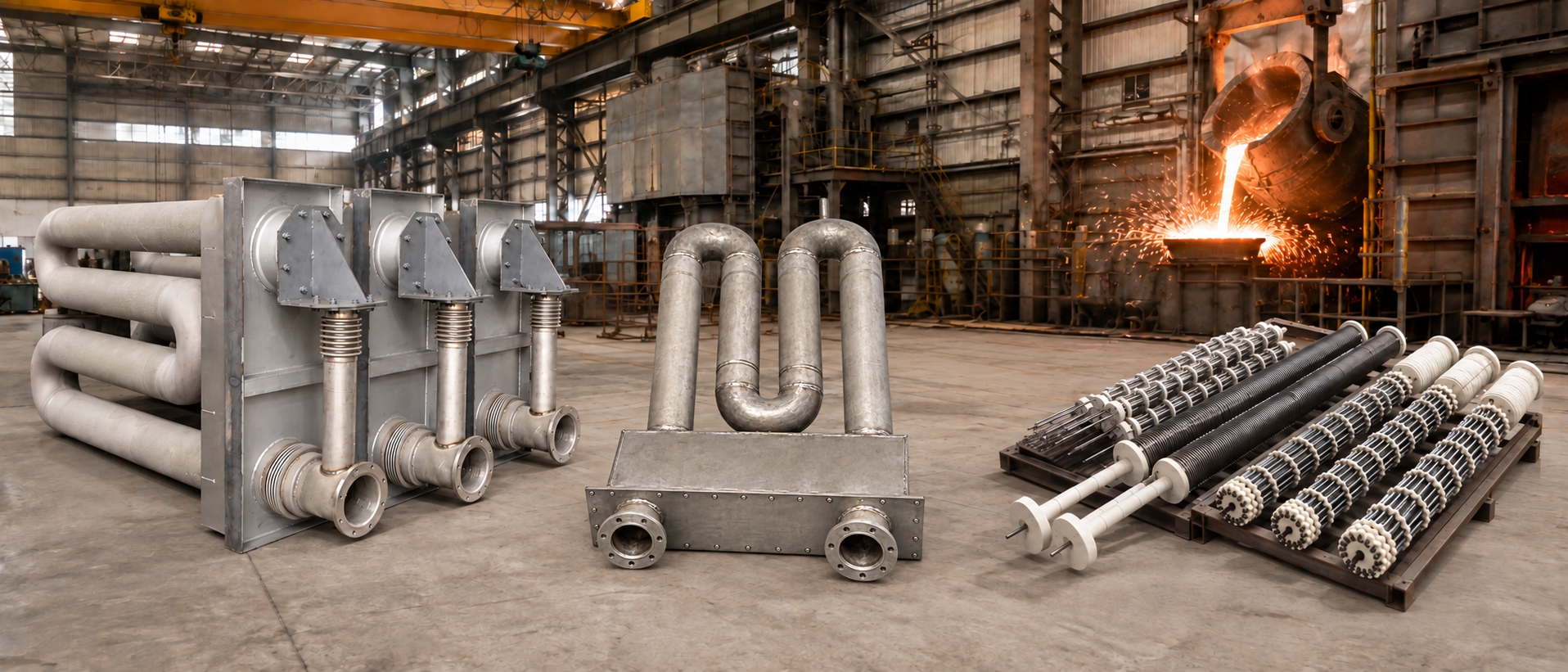 Radiant tube assembly for industrial carburizing and heat treatment furnaces